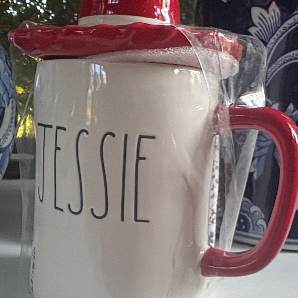 Rae Dunn Disney Pixar “Jessie” Mug with Red Hat Lid New